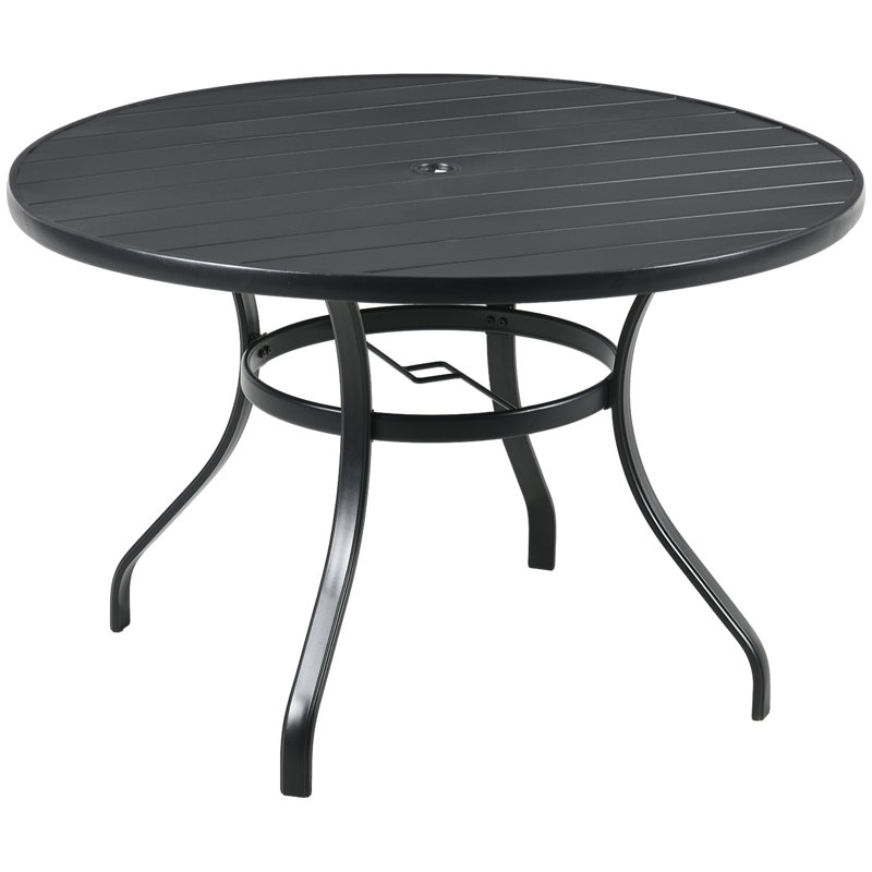 Michiana Round Metal Outdoor Dining Table With Umbrella Hole , 115cm cm W 115cm cm D