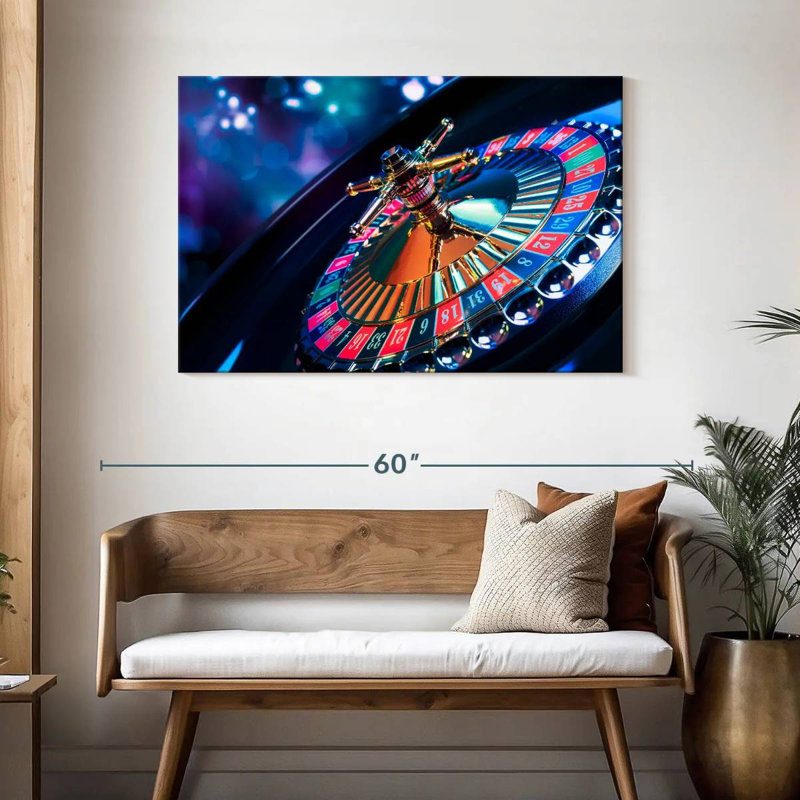 Senne Casino Roulette Wheel, 30" H x 45" W