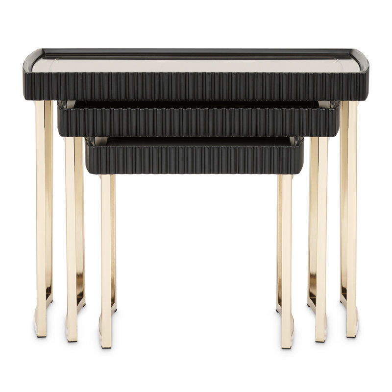 Lisbon Nesting End Table, Silken Matte Black