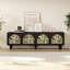 Meuble télé en noyer avec motif décoratif