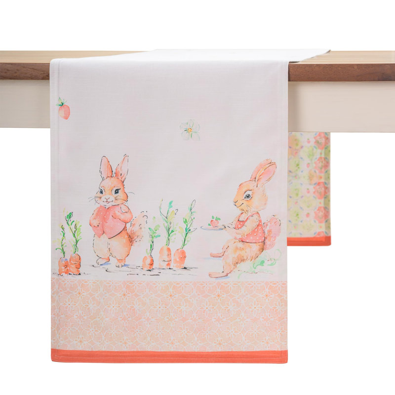 Chemin de table 100% coton Maison d 'Hermine, L 108 po x l 14,5 po