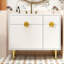 Meuble-lavabo de 36 po avec lavabo en résine, meuble-lavabo moderne, armoire de rangement avec porte à fermeture en douceur et porte rabattable