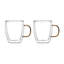 Double Wall Gold Handle Coffee Mug Set