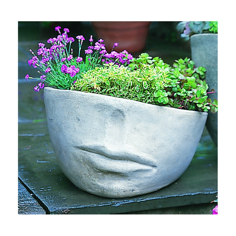 Faccia Handmade Planter, Brownstone, 14" H x 22" W x 22" D