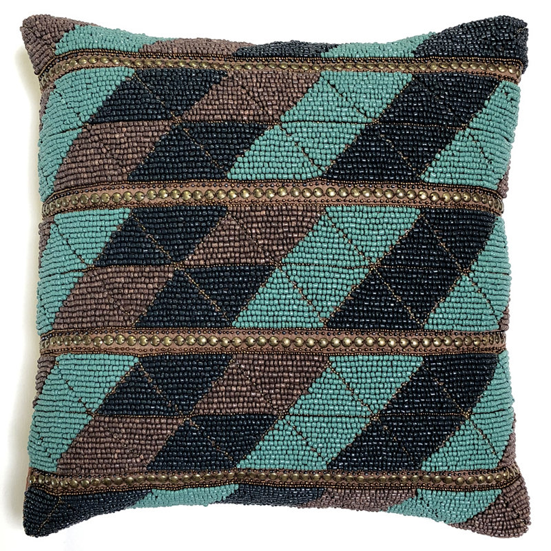 Sequined Silk Throw Pillow
