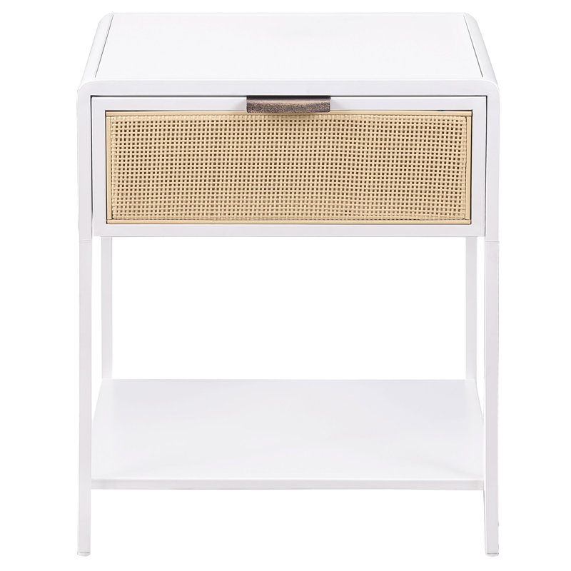 Table d'appoint à 1 tiroir Clarkin, Blanc