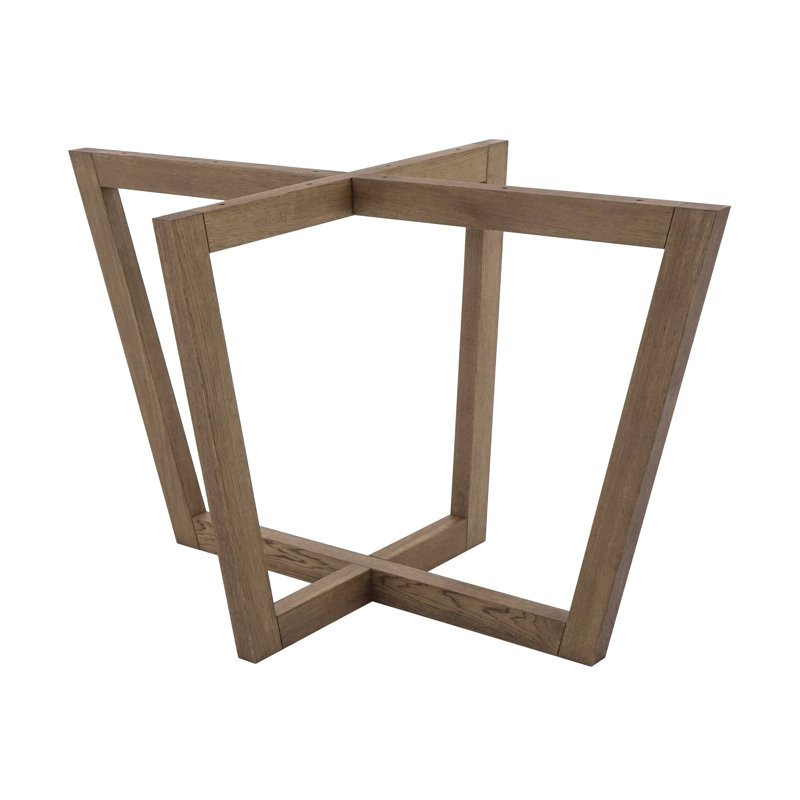 Solid Wood Table Leg, 71cm H x 80cm W x 170cm D, Brown Oil