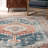 Mauna Oriental Medallion Loa Power Loom Performance Blue/Orange Rug-115700734
