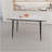 47" Expandable To 63" Inch MDF Square White Marble Patterned Dining Table, Modern Industrial Kitchen And Dining Table, Equipped With Tapered Black Metal Legs