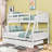 Twin Over Full Bunk Bed with Built-In Ladder , Trundle Bed Included-69400053