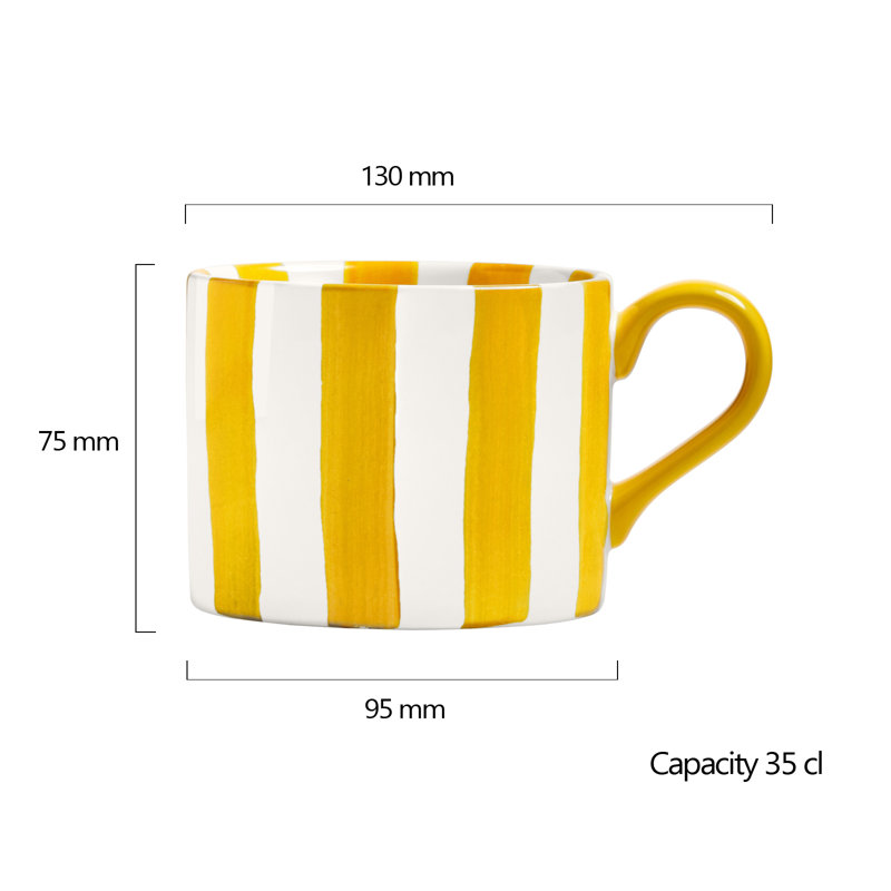 Stripes Stoneware Coffee Mug, Yellow