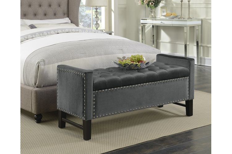 Carlie Upholstered Flip Top Storage Bench