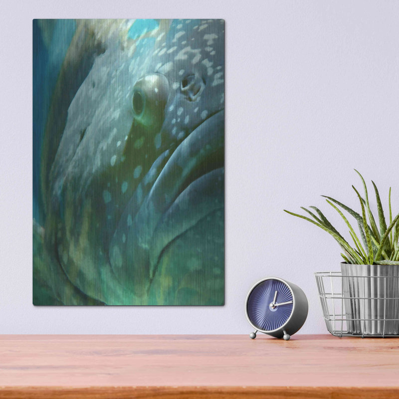Art mural en métal Beachcrest Home ™ «Turquoise Splash One» par Steve Hunziker, H 16 po x l 12 po