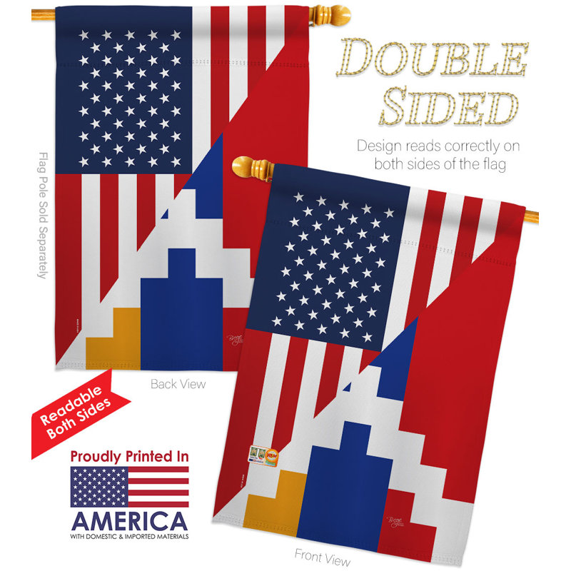 Drapeau de maison à deux côtés en polyester 40 po x 28 po Artsakh