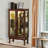 Lighted Curio Display Cabinet With Adjustable Shelves, Mirrored Back Panel, And Tempered Glass Doors For Elegant Storage And Display-467864286