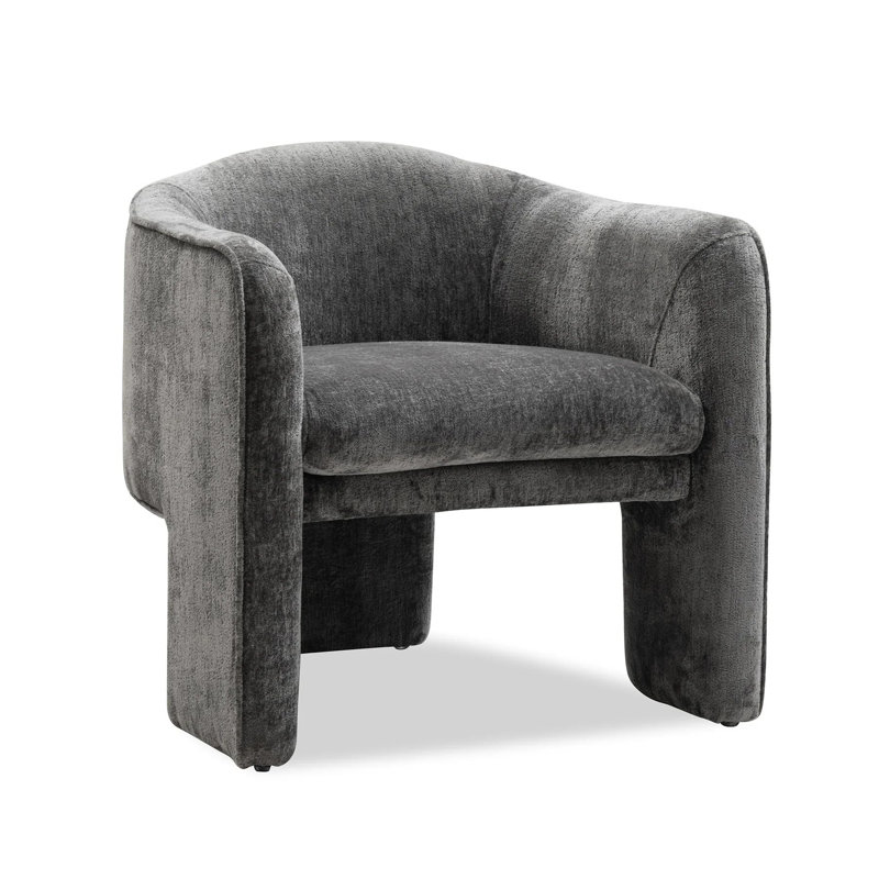 Chaise d'appoint Mezcal en chenille martelée, Gris