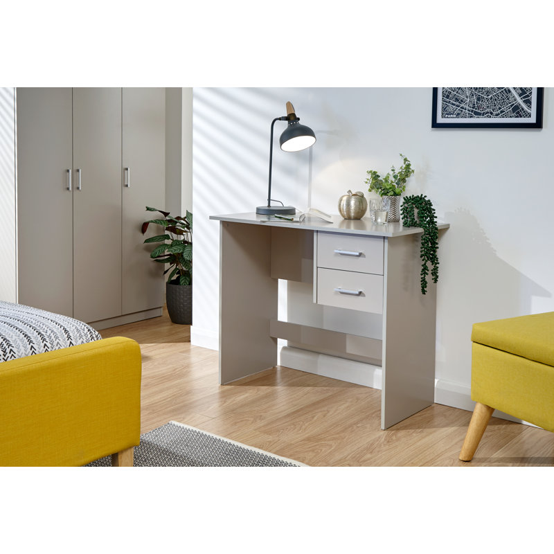 Ryan Solid Wood Base Writing Desk, Grey