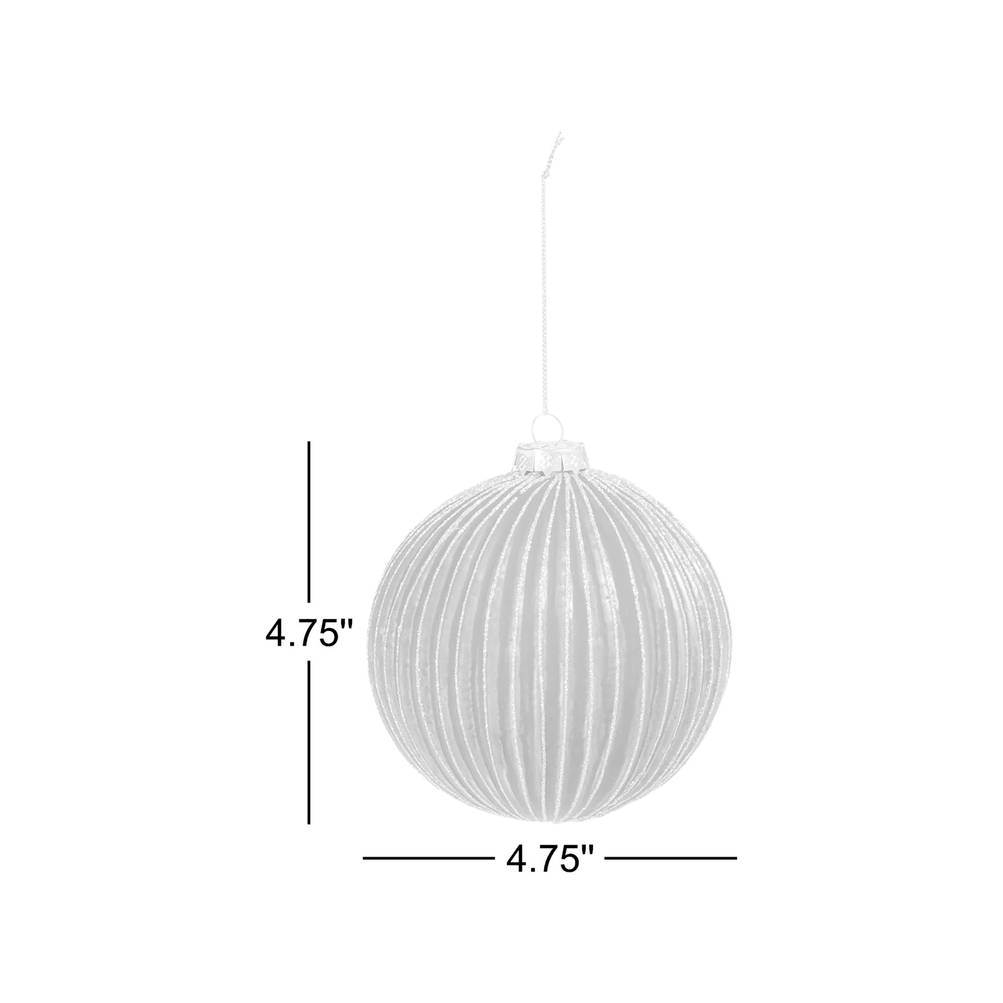 Ridged Set of 4 Ball Ornament