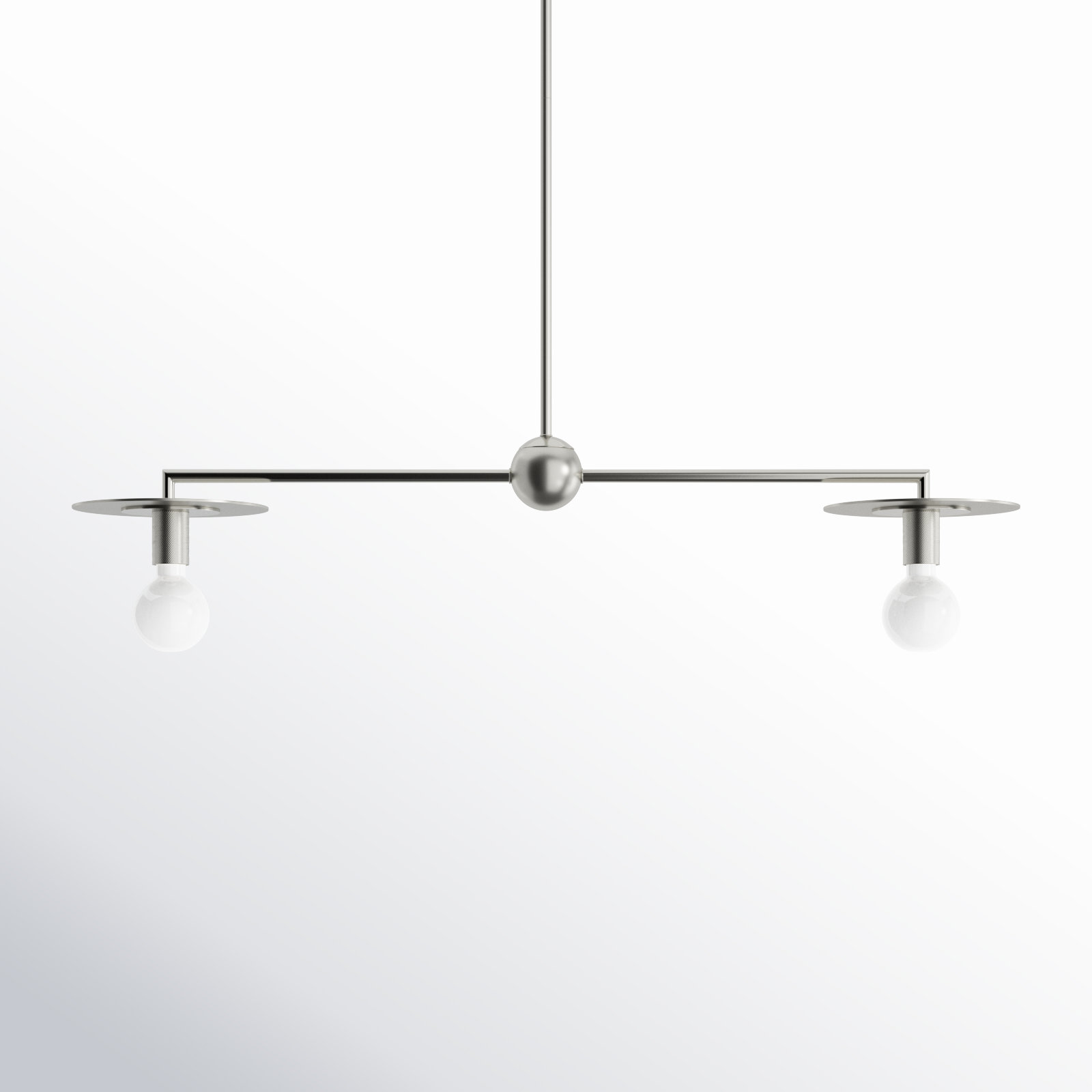 2 - Light Metal Dimmable Kitchen Island Chandelier, Brushed Nickel