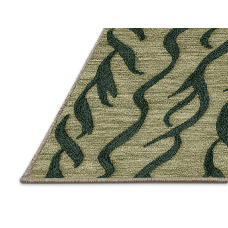 Washable Kombu Vegetables Area Rug, Rectangle 5' x 8'