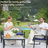 Modern Outdoor 4 - Piece Patio Furniture With Gray , Blue Cushions And Wood Table, Weather , Suitable For Lawn Balcony Cushions, Frame, Water Porch