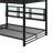 Metal Queen Over Queen Bunk Bed With Storage Cabinets And LED