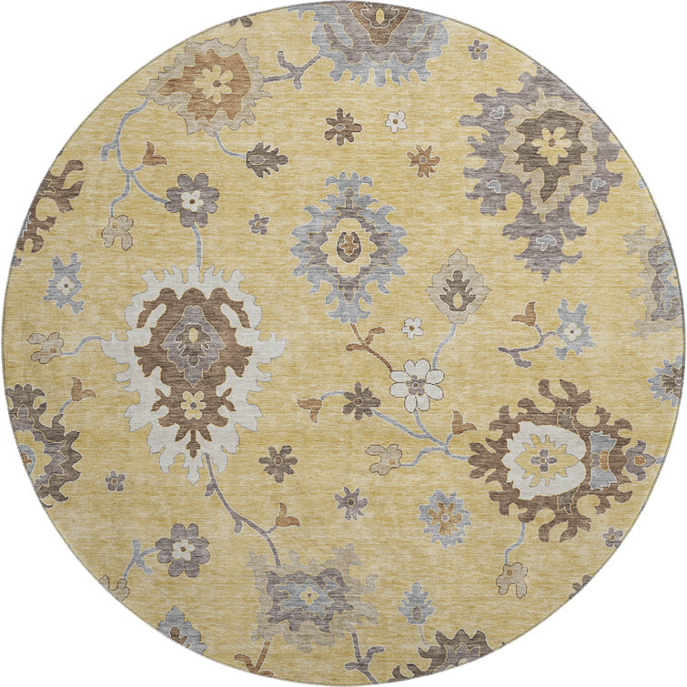 Premium Machine Washable Prisco Gold Rug