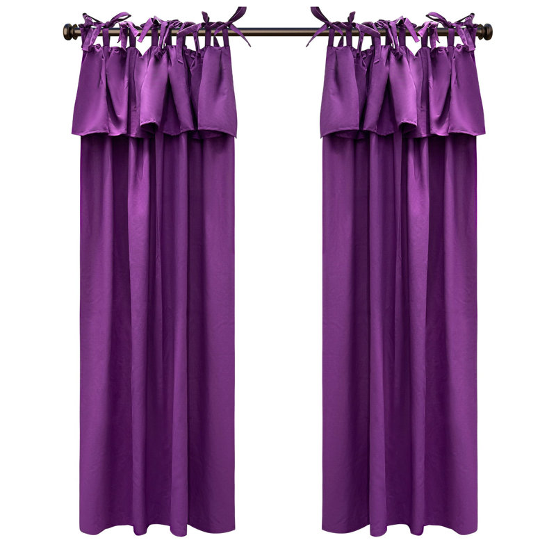 Paire de rideaux à nouettes en coton recyclé, L 52 po x L 84 po, Mauve