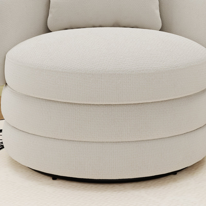 Fauteuil d'appoint en tonneau chenille 30 po, Beige