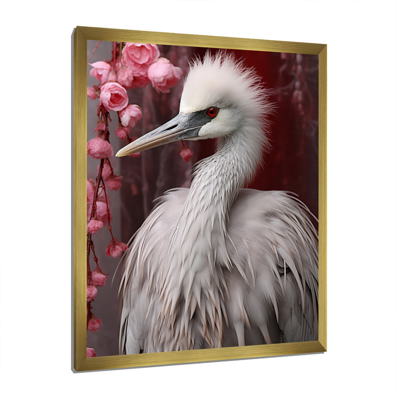 Photographie majestueuse d'un oiseau blanc, H 40 po x l 30 po x P 1,5 po, Cadre doré à une seule photo