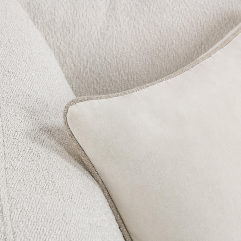 Heirloom Velvet Fabric Throw Pillow, Ivory, Square 22"