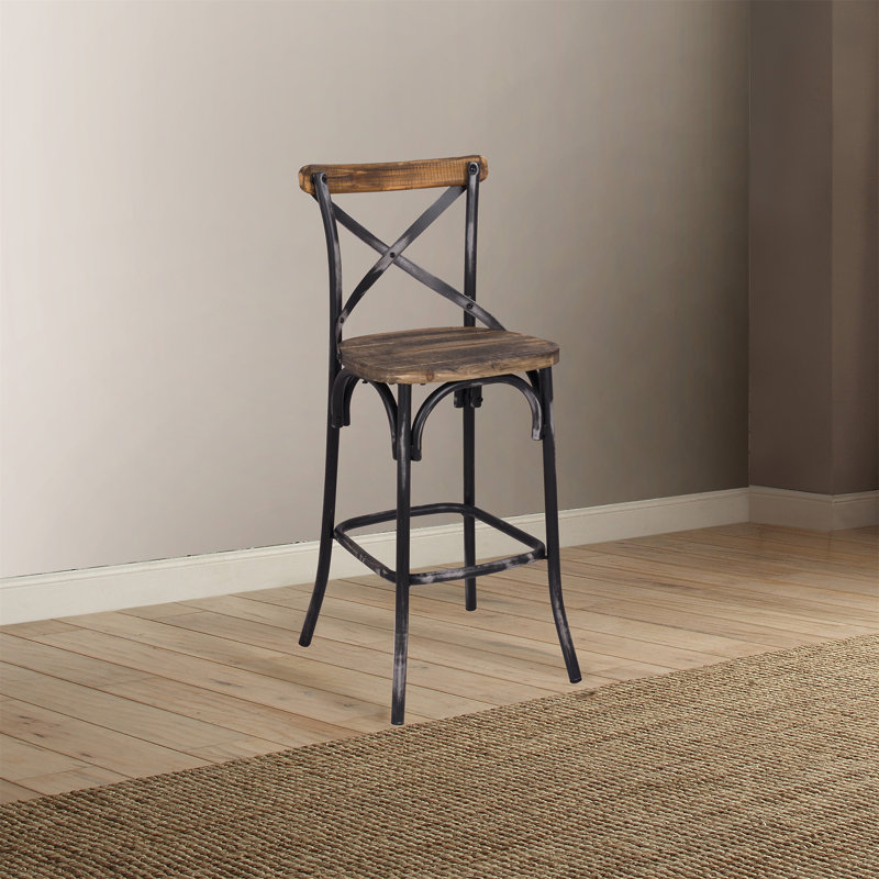 Tabouret de bar à dossier croisé, Noir