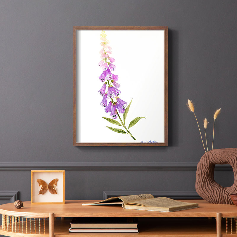 Reproduction encadrée Annie's Foxglove II - bois massif, Brun, H 20 po x l 16 po