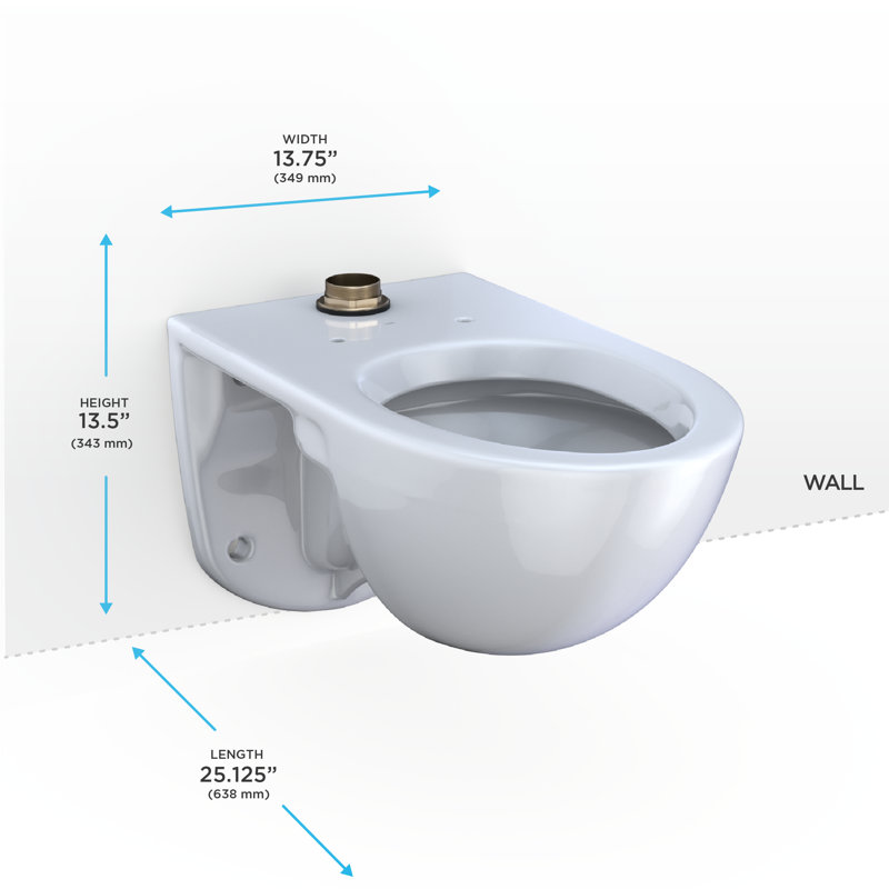 Toilette murale commerciale allongée TOTO® Tornado FLUSH®, coton, blanc
