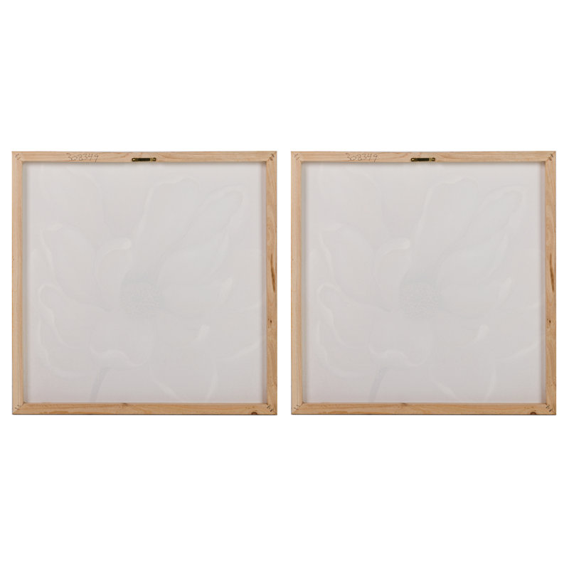 Flowers 40% Hand Painted Set 2 Canvas 60X3X60 Cm - 2 Piece Wrapped Canvas Print Set
