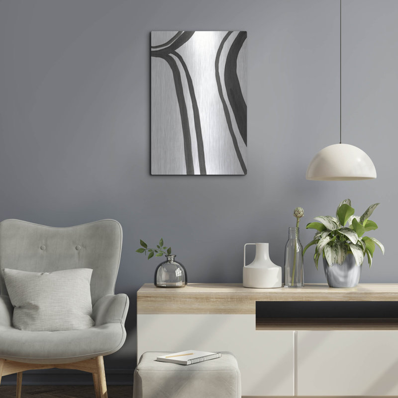«Ink Lines II» par Regina Moore, art mural en métal, H 16 po x l 12 po