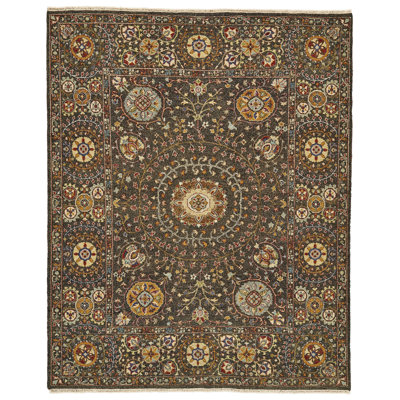 Kondo Oriental Handmade Flatweave Wool/Cotton Charcoal Area Rug -  Alcott HillÂ®, BD4E0686CBFD48E8B9DF3DDFE6BD936A