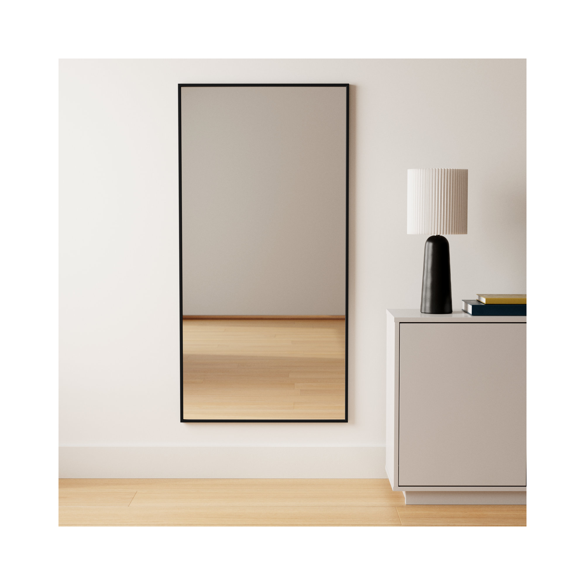 Sabine Metal Rectangle Wall Mirror, Black, 60" x 30"