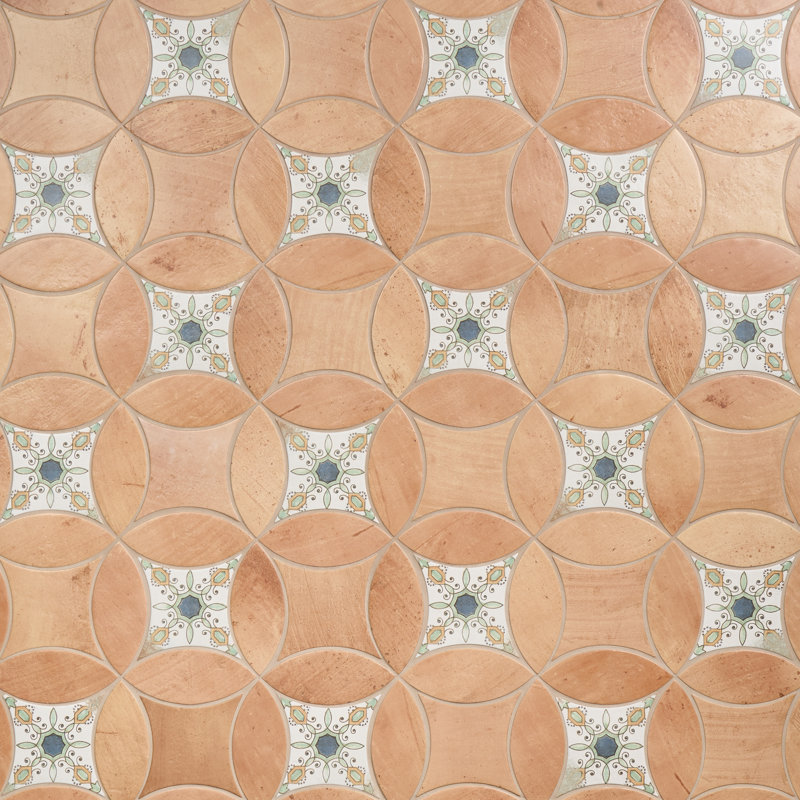 Raval 3x8 Petal and Kite Matte Terracotta Look Porcelain Floor and Wall Tile, Deco Amelia