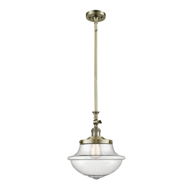 Luminaire suspendu simple à 1 lumière Grourke, Laiton antique