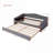 Twin Size Teddy Fleece Upholstered Daybed with LED Light &amp; Trundle, Gray - No Box Spring Needed-732482506