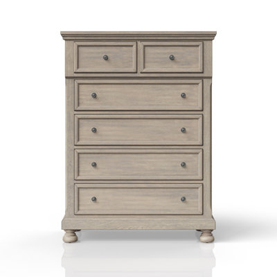 Commode 5 tiroirs gris antique