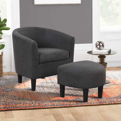 Fauteuil demi-tonneau et repose-pieds de 26 po Pamplona