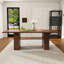 [Old: W2700P385518] Table de salle à manger de 78 pouces de long avec base de rangement en placage de bois de noyer, table de ferme rectangulaire en bois aggloméré pour 6 personnes, table de cuisine rustique moderne pour la salle à manger