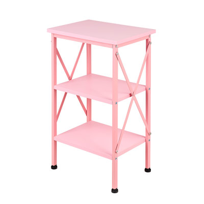Victoria 3-Tier Narrow Nightstand – Industrial End Tables/Side Tables with Storage Shelves for Living Room, Bedroom, or Office, Available in Rustic Br
