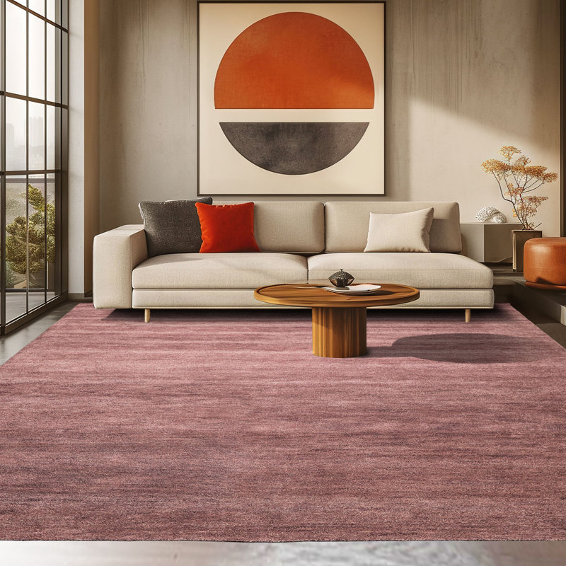 Tapis 100% laine moderne et contemporain tissé à la main 8 x 10 aubergine