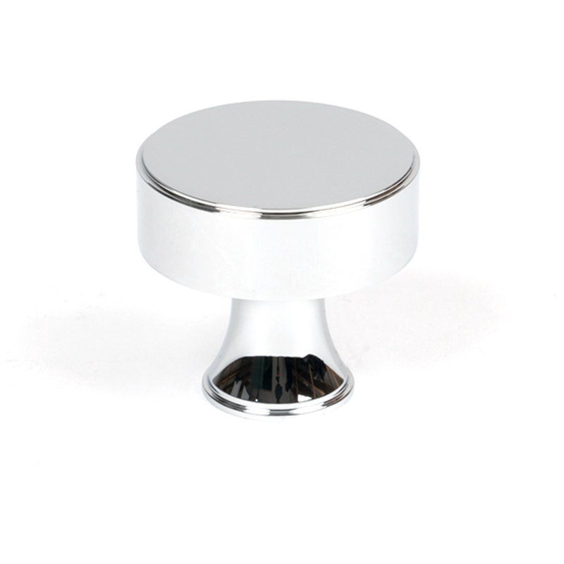 Matt Black Scully Cabinet Knob - 38Mm, 4 cm, Polished Chrome