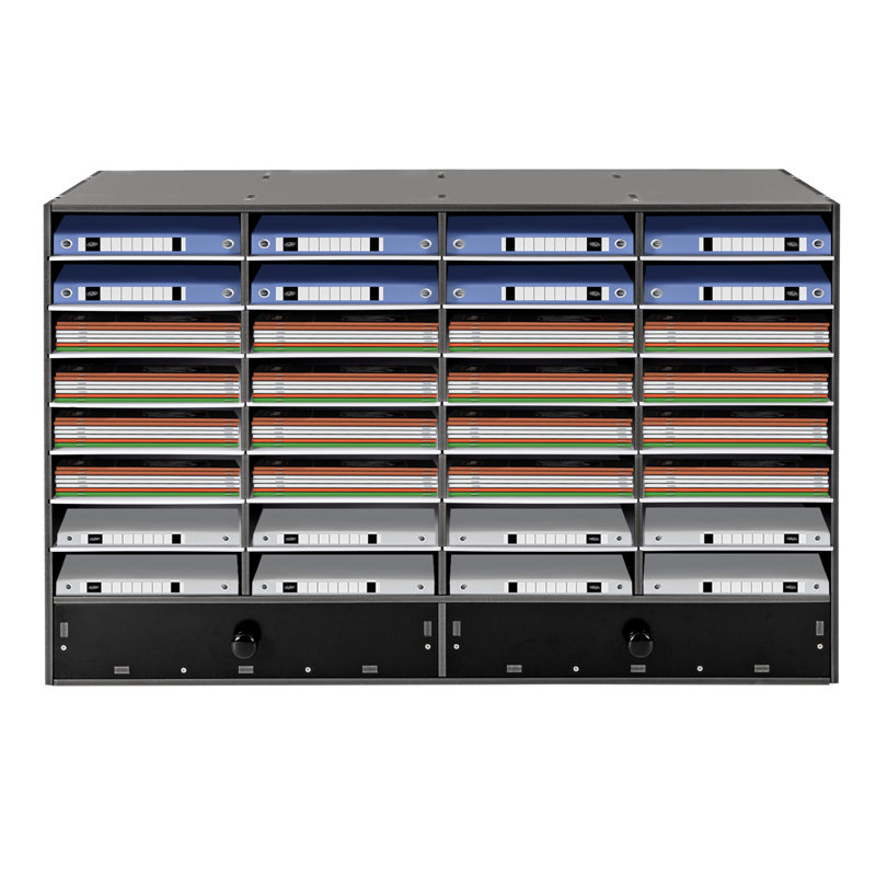 32 Compartments Adjustable Literature Organizer, Blank