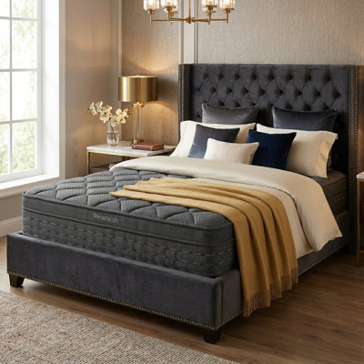 Matelas hybride pour lit double 12 po | Mousse viscoélastique rafraîchissante et ressorts ensachés individuels | isolation antichoc