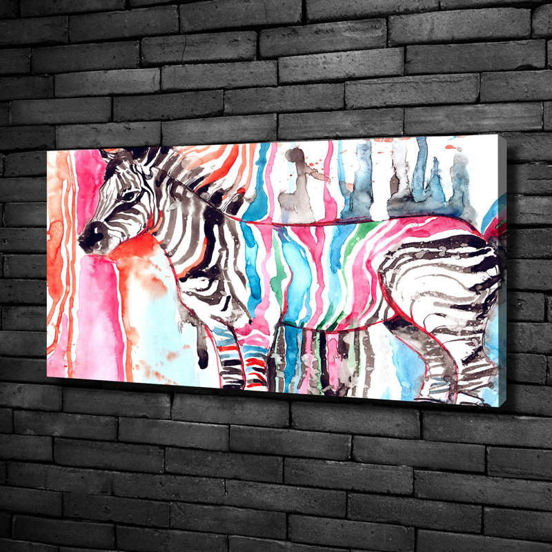 Colourful Zebra - Wrapped Canvas Print